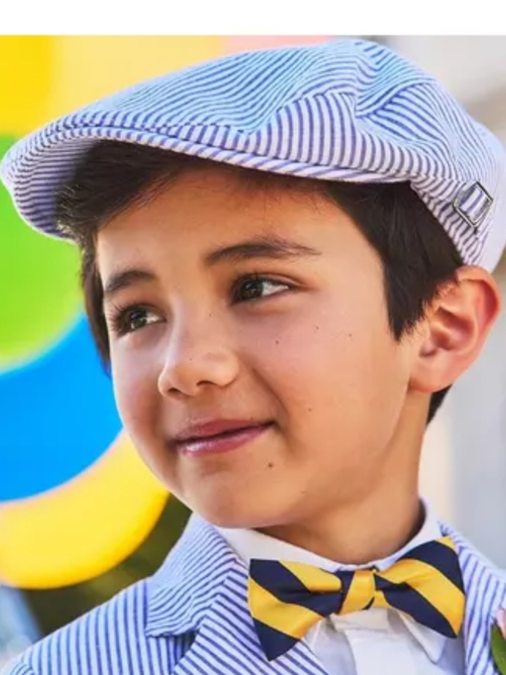 NWT Janie and Jack seersucker striped newsboy cap